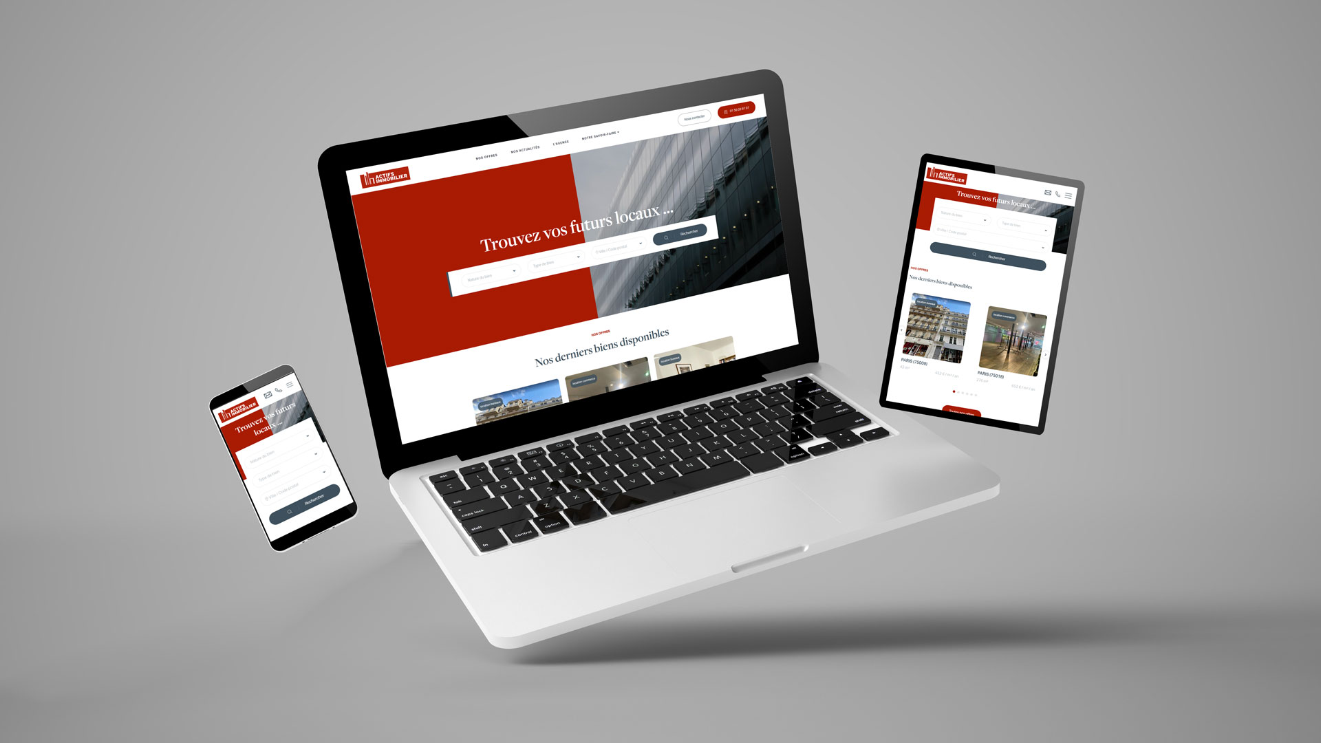 Représentation du site Internet actifsimmobilier.fr