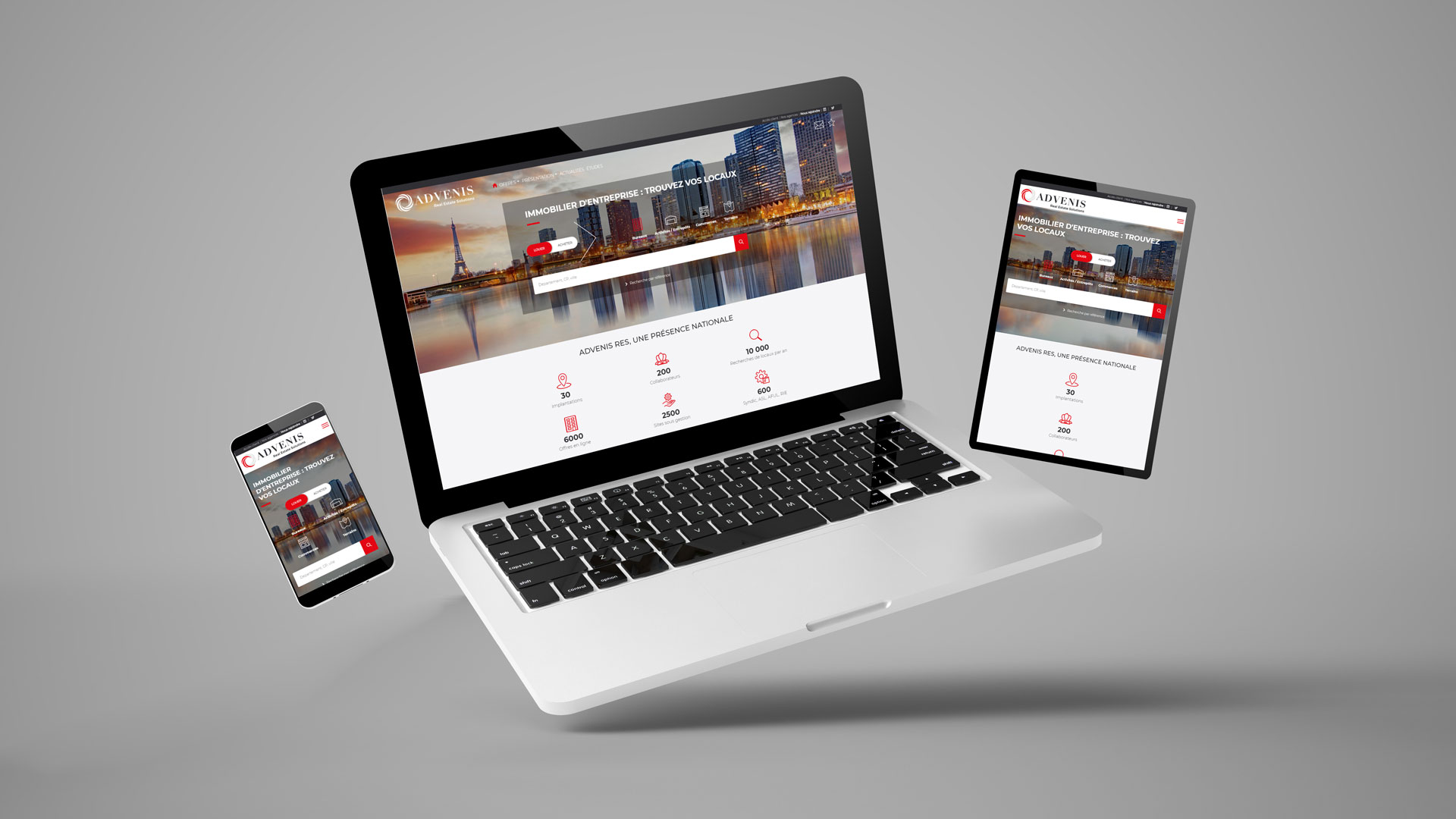 Représentation du site Internet advenis-res.com