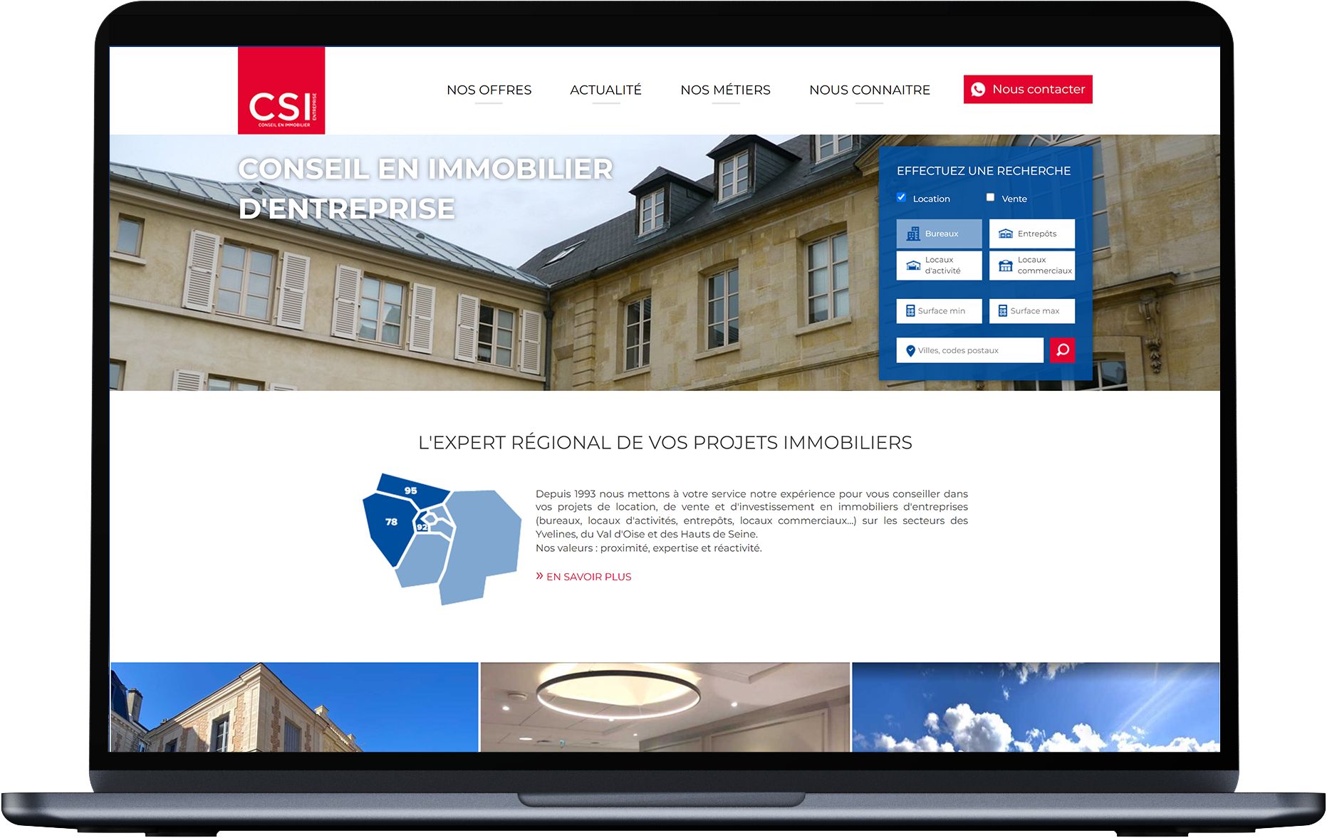 Création d'un site Immobilier pour les entreprises de l'Ouest francilien