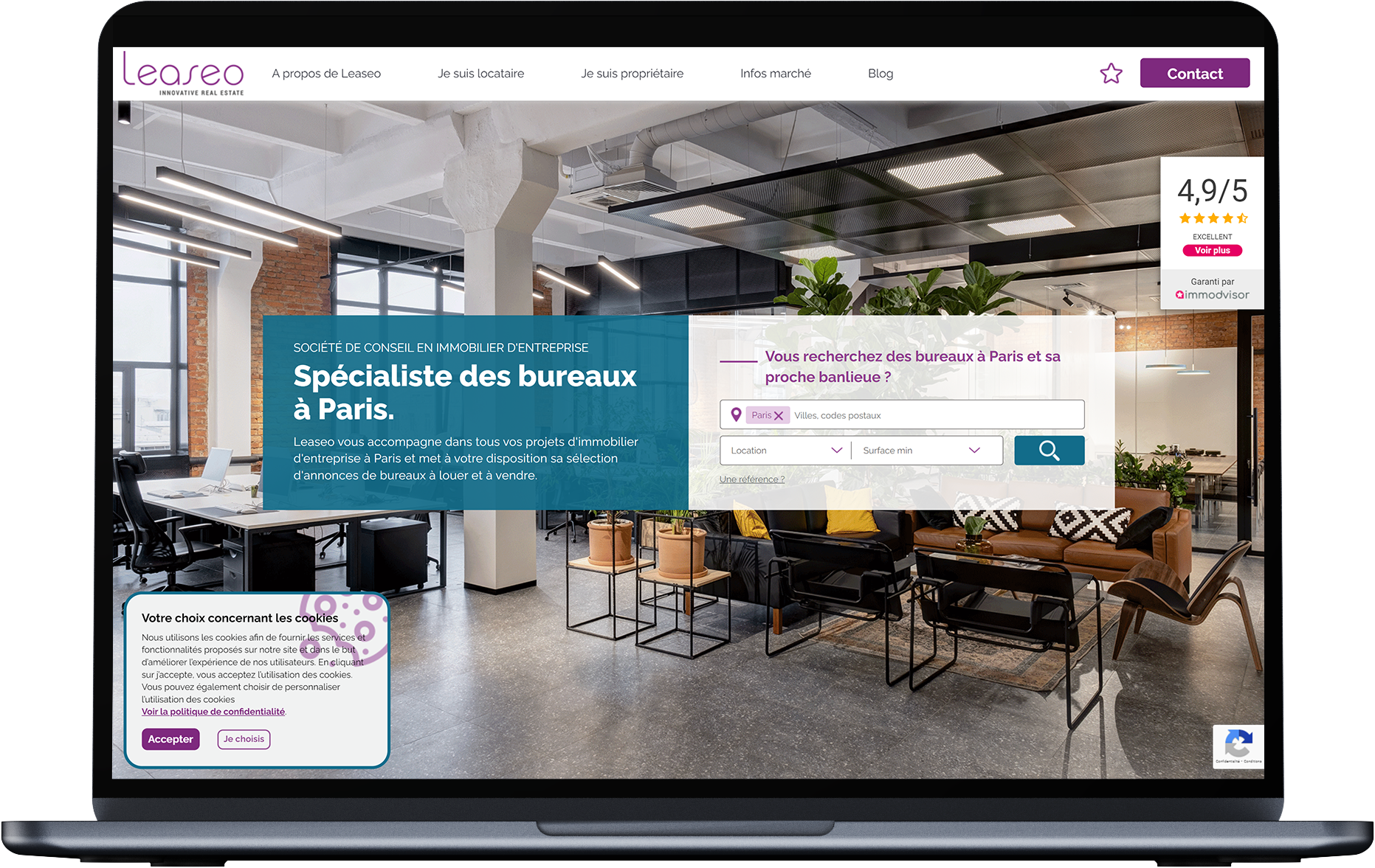 Création d'un site Internet d'immobilier d'entreprise pour une agence parisienne