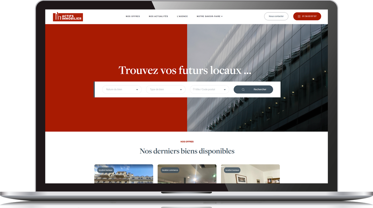Création d'un site Internet pour une agence parisienne de conseil en immobilier d'entreprise